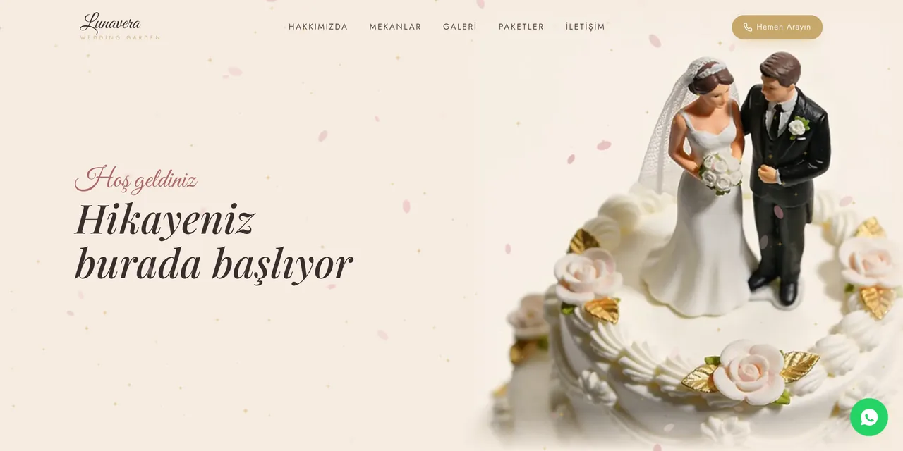 Wedding garden website screen