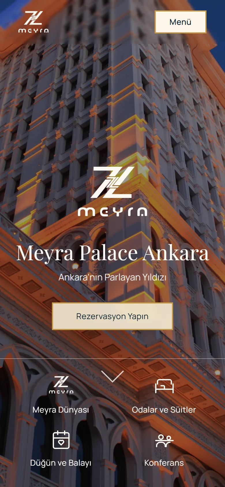 Meyra Palace site on a phone