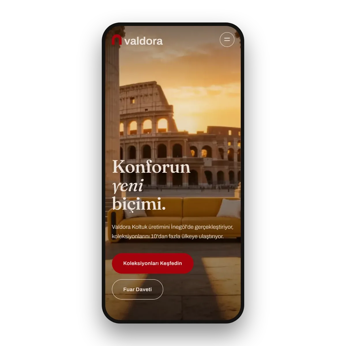 Mobilya üreticisi web sitesi telefonda açık