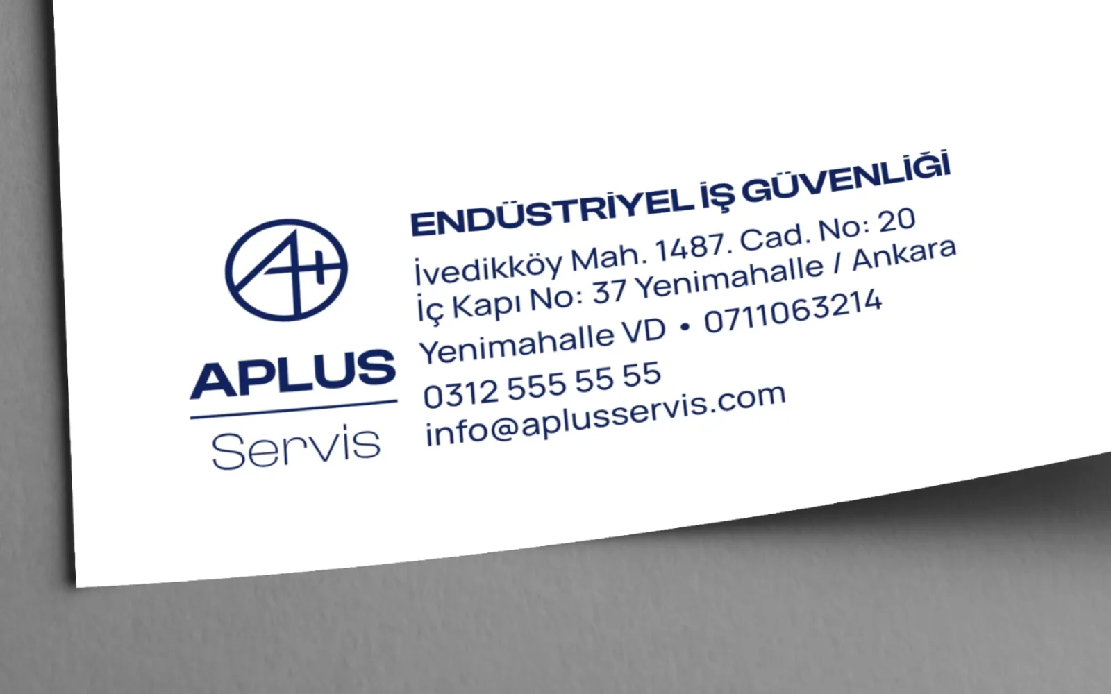 Aplus Servis rubber stamp impression on paper