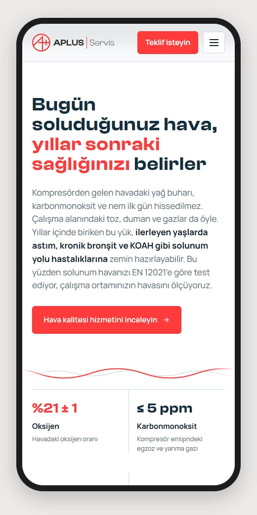 Air quality section on mobile: oxygen and carbon monoxide values