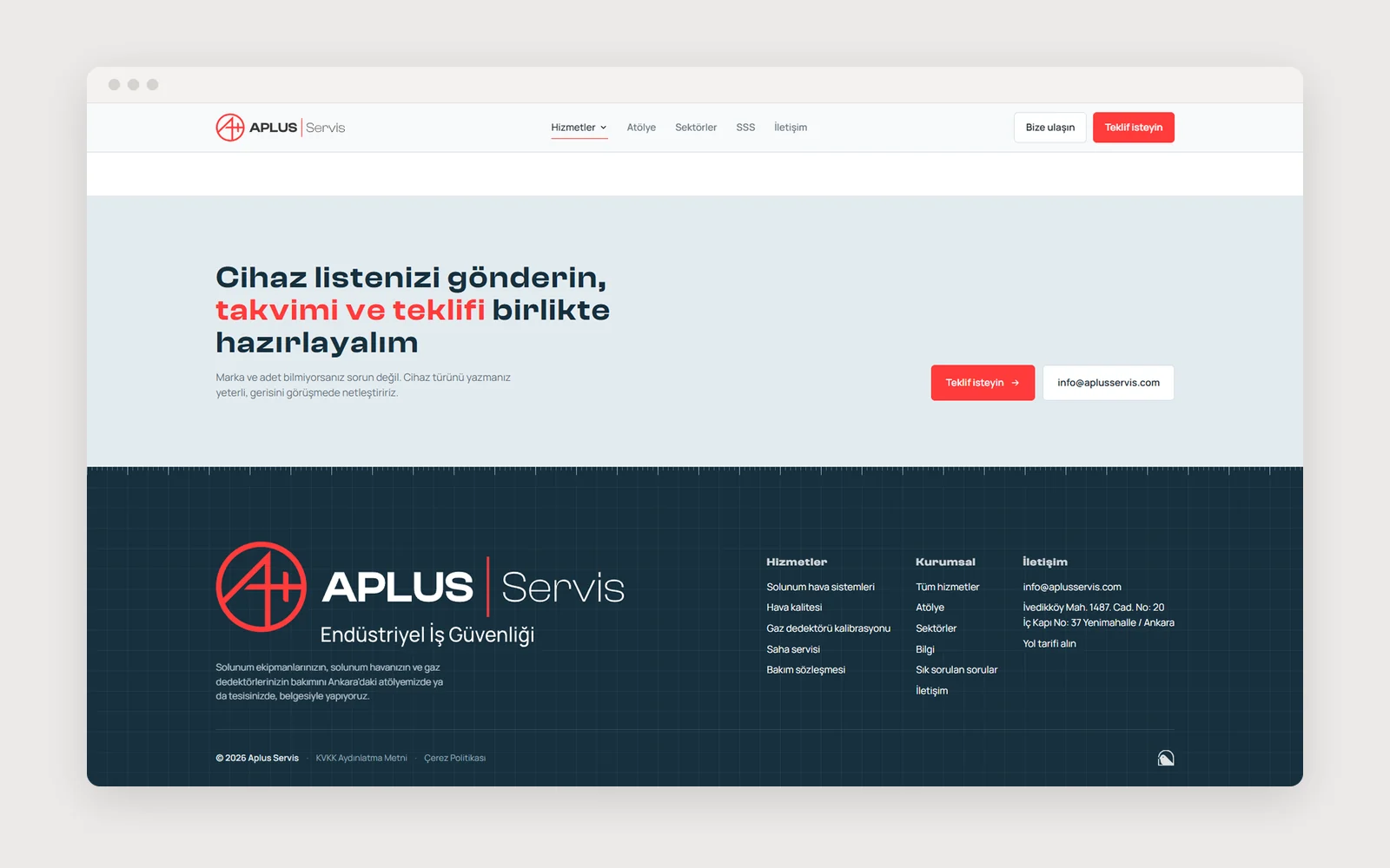 Bottom of the site: call for a quote and the white logo with tagline