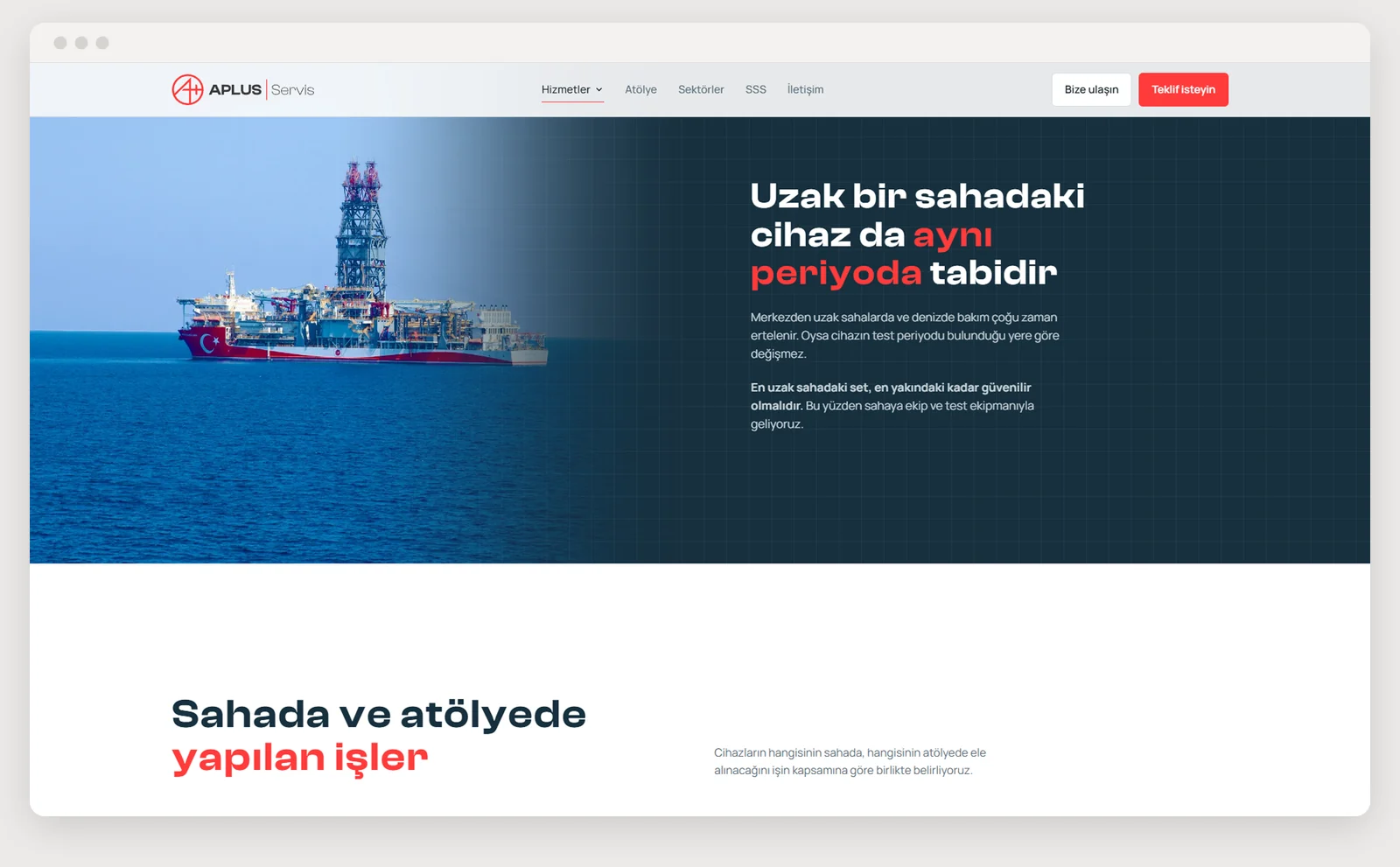 Field service page: a drillship offshore and test intervals at remote sites